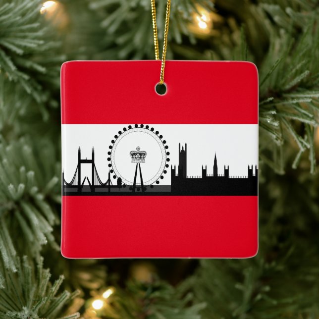 London Öga City Skyline England jul Ornament (Träd)