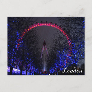 London Öga Ferris Wheel på natten Vykort