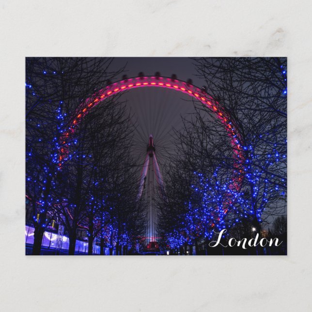 London Öga Ferris Wheel på natten Vykort (Framsida)