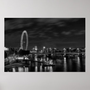 London öga i svartvitt poster