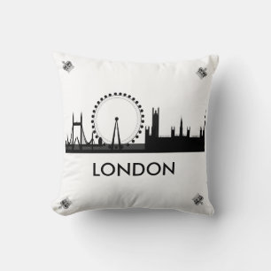 London Öga Skyline Royal Krona Dekorativ kudde