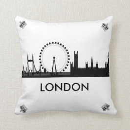 London Öga Skyline Royal Krona Dekorativ kudde