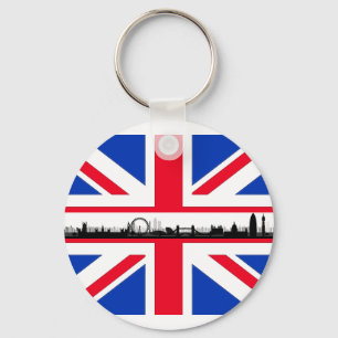 London Öga Skyline Union Jack Flagga Keychain Nyckelring