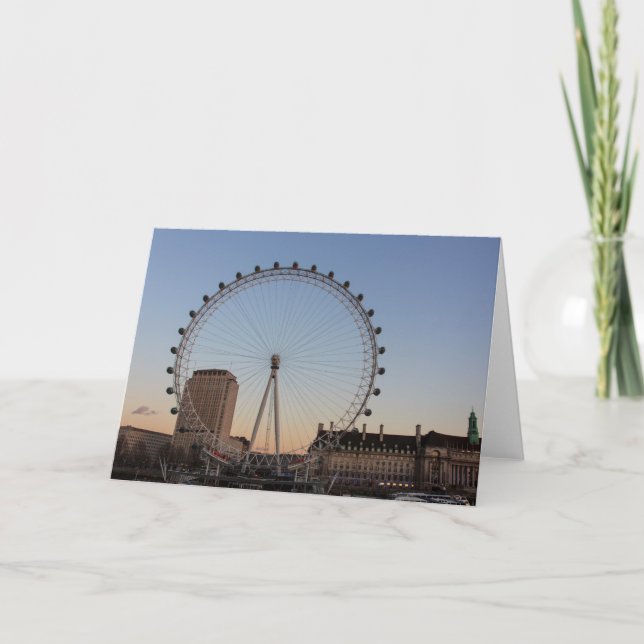 London Öga vid Sunset Blank Greeting Card Kort (Framsida)