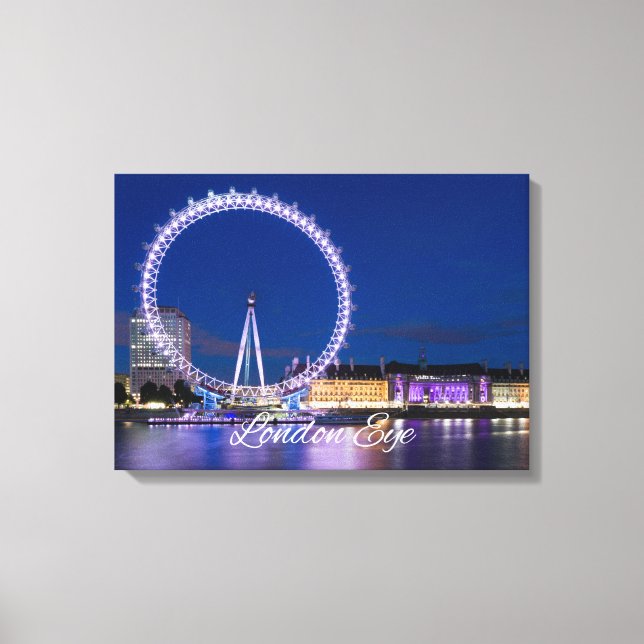 London Öga Wheel på natten med Ljus Canvas Art (Framsida)