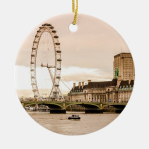 London ögasolnedgång julgransprydnad keramik