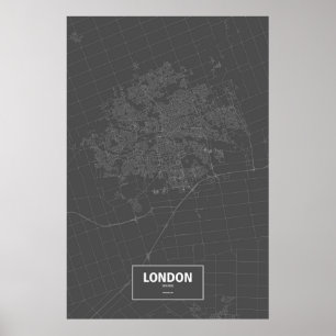 London, Ontario (vit på svart) Poster