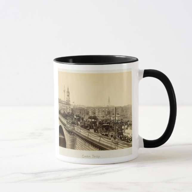 London överbryggar, c.1880 (sepiafotoet) mugg (Höger)