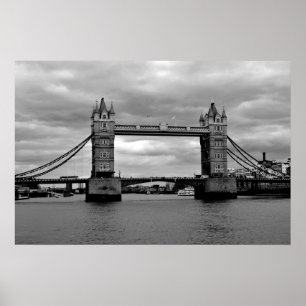 London överbryggar i svartvitt poster