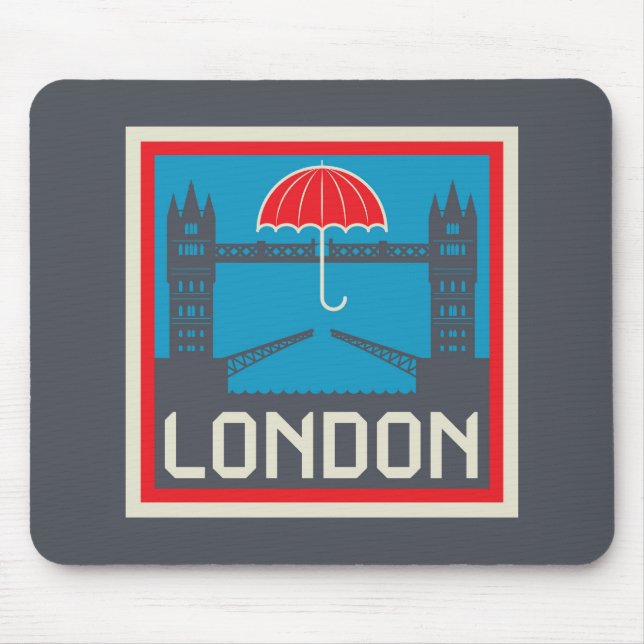 London överbryggar med paraplyet musmatta (Framsidan)