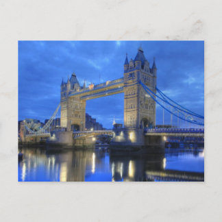 London överbryggar på nattvykortet vykort