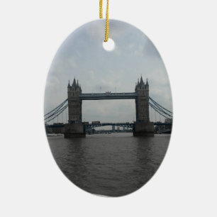 London överbryggar, & telefonen boxas - den julgransprydnad keramik