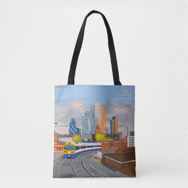 London Overground teddy Tote Bag Tygkasse (Framsida)