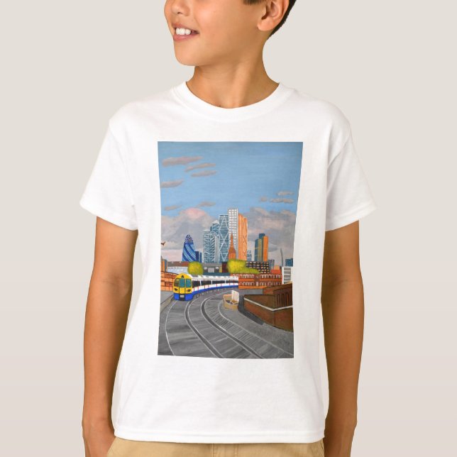 London Overland tåg- Hoxton station T-shirt (Framsida)