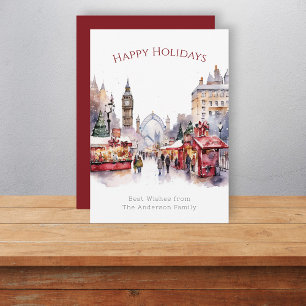 London på helgdag-kort för färgämnen i julmas julkort