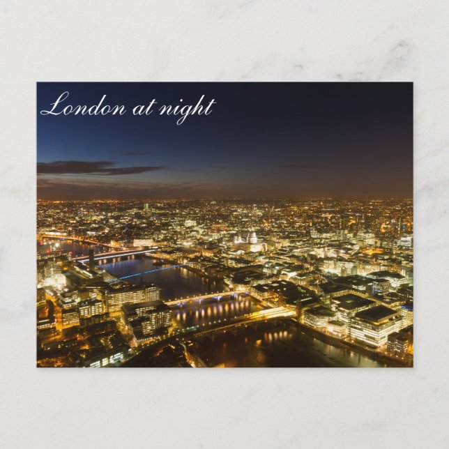 London på natten - flygvykort vykort (Framsida)