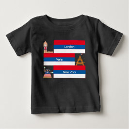 London Paris & N York Design T-Shirt