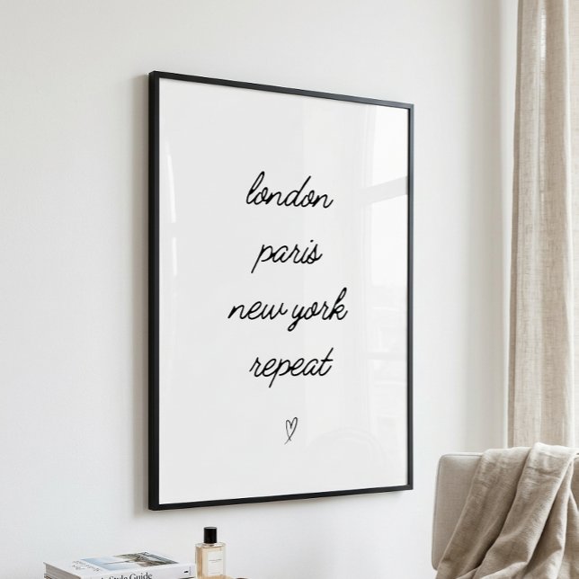 London Paris New York Upprepa Resecitat Poster (Skapare uppladdad)