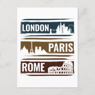 London Paris Rom Vykort