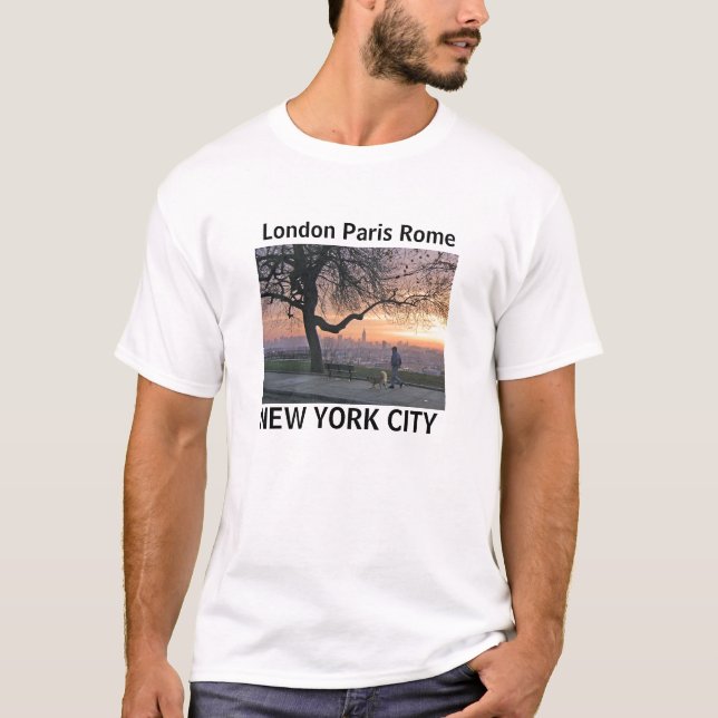 London Paris Rome, New York City T-tröja T-shirt (Framsida)