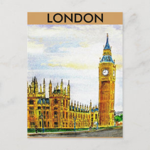 London. Parlamentets hus. Vykort