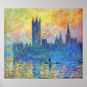 London Parliament på vintern av Claude Monet Poster