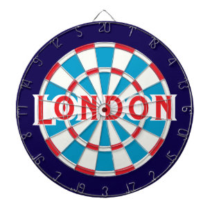 LONDON Patriotic Blue White + Mörk blått Gräns Darttavla