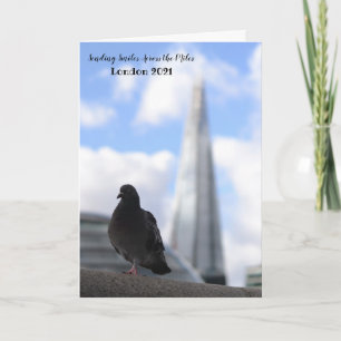 London Pigeon med View of the Shard in Background Kort