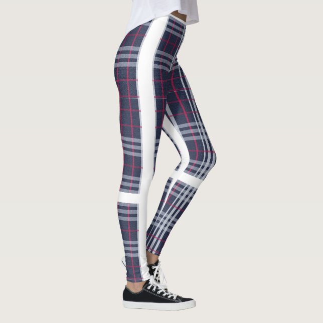 London Plaid Kryssrutig Marinblå Leggings (Höger)