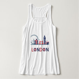 London Plus Storlek Plus Storlek T-Shirt Linne Med Racerback