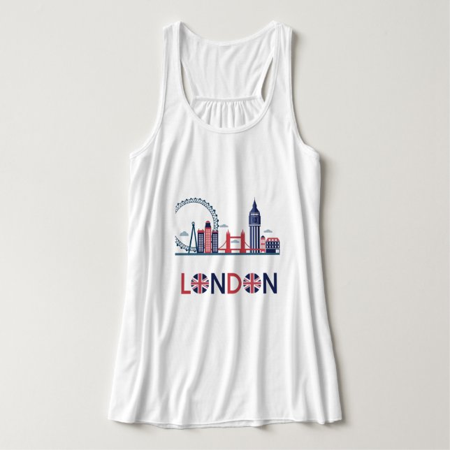 London Plus Storlek Plus Storlek T-Shirt Linne Med Racerback (Design framsida)