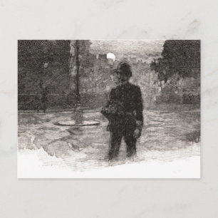 London Policeman på natten Vykort