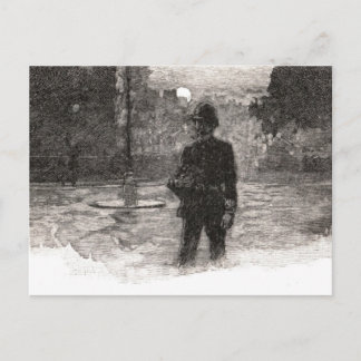 London Policeman på natten Vykort