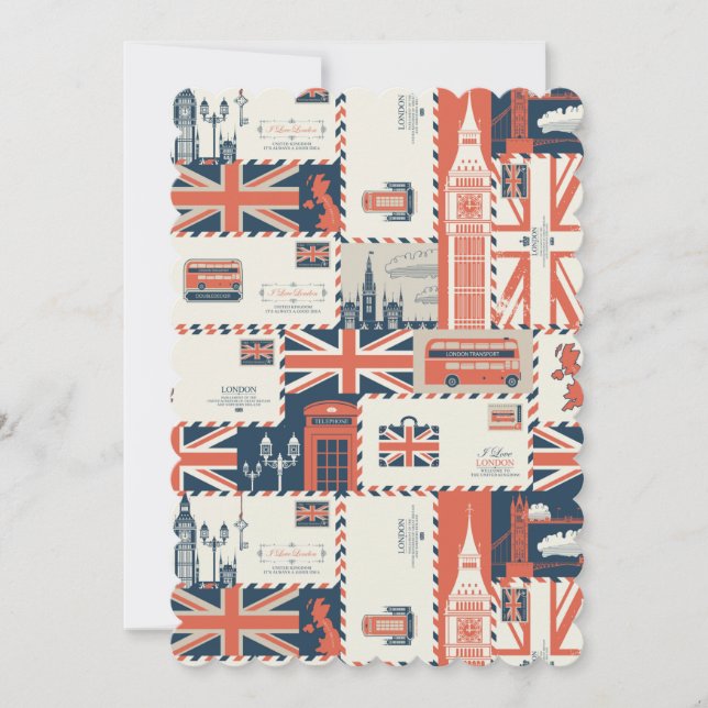 London Post Flat Greeting Card Inbjudningar (Framsida)