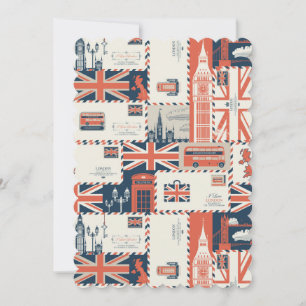London Post Flat Greeting Card Inbjudningar