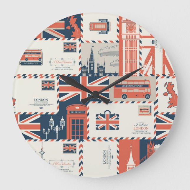London Post Wall Clock Stor Klocka (Framsida)