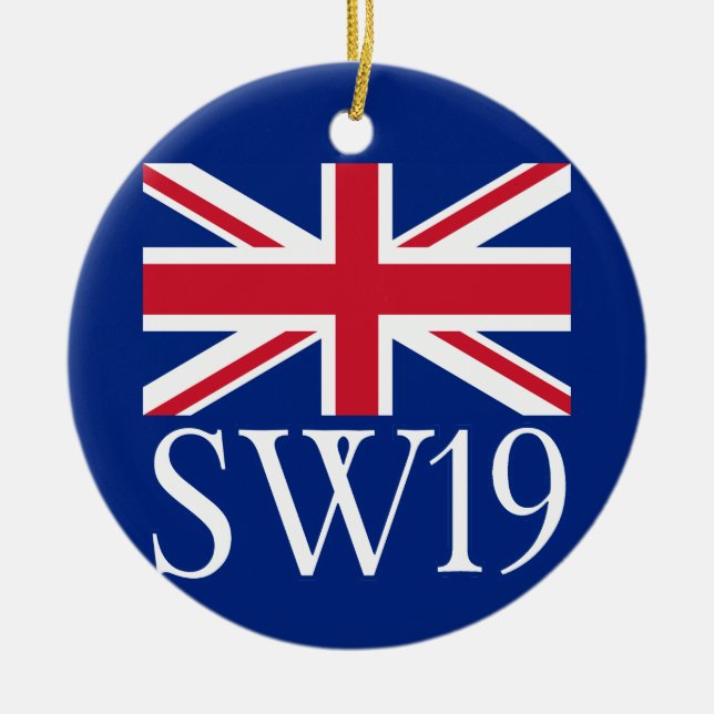 London Postcode SW19 med den fackliga jacken Julgransprydnad Keramik (Framsidan)