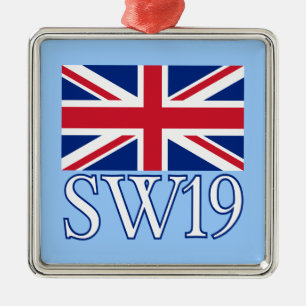 London Postcode SW19 med den fackliga jacken Julgransprydnad Metall