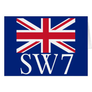 London Postcode SW7 med den fackliga jacken Hälsningskort