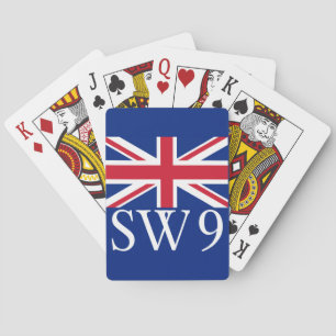 London Postcode SW9 med Union Jack Kortlek
