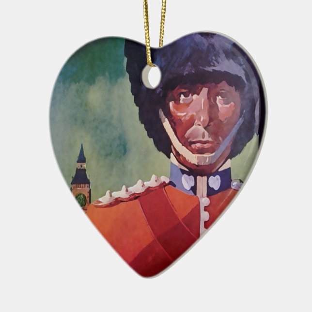 London Poster Ceramic Ornament (Vänster)
