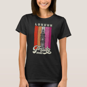 London Pride 2023 Big Ben Lesbisk Pride Flagga T Shirt