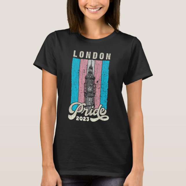 London Pride 2023 Big Ben Transgender Pride Flagga T Shirt (Framsida)