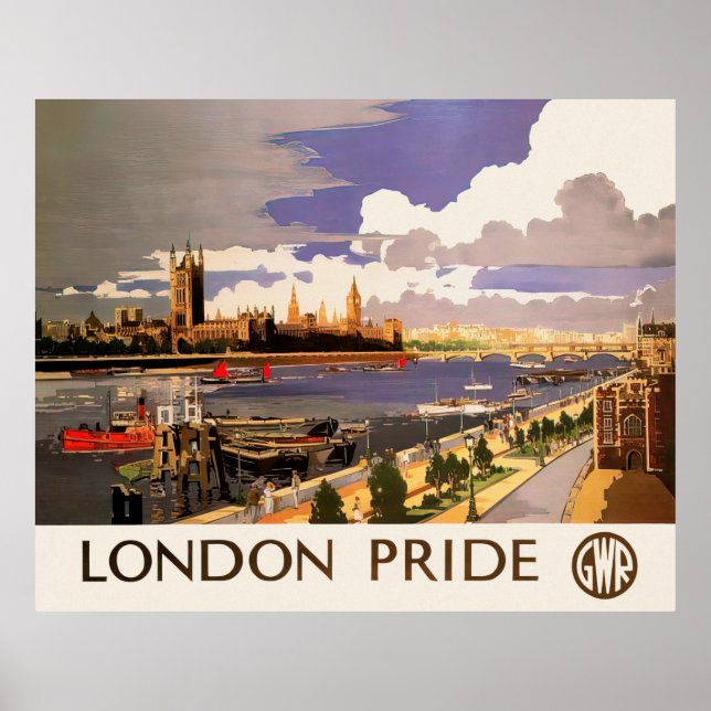 London Pride Vintage resor Wall Art Poster (Framsidan)