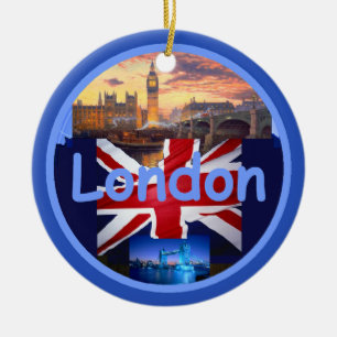 LONDON prydnad Julgransprydnad Keramik