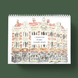 London Pubs Watercolor Calendar Kalender