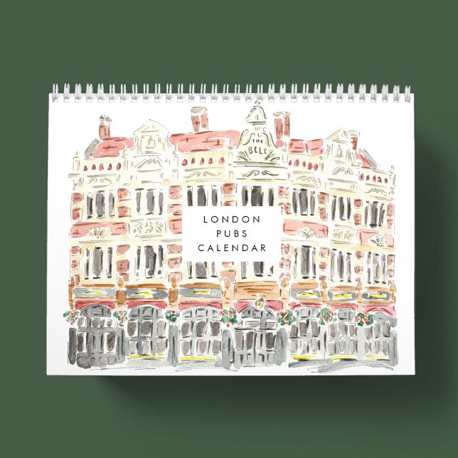 London Pubs Watercolor Calendar Kalender (London Pubs Watercolor Painted Wall Calendar)