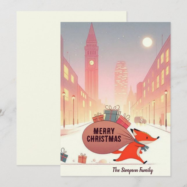 London räv julkort (Fram/baksida)