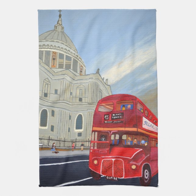 London Red Bus kitchen towel  Kökshandduk (Vertikal)