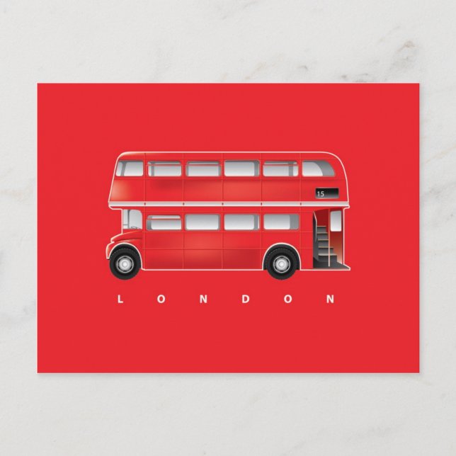 London Red buss - dubbla decker Vykort (Framsida)